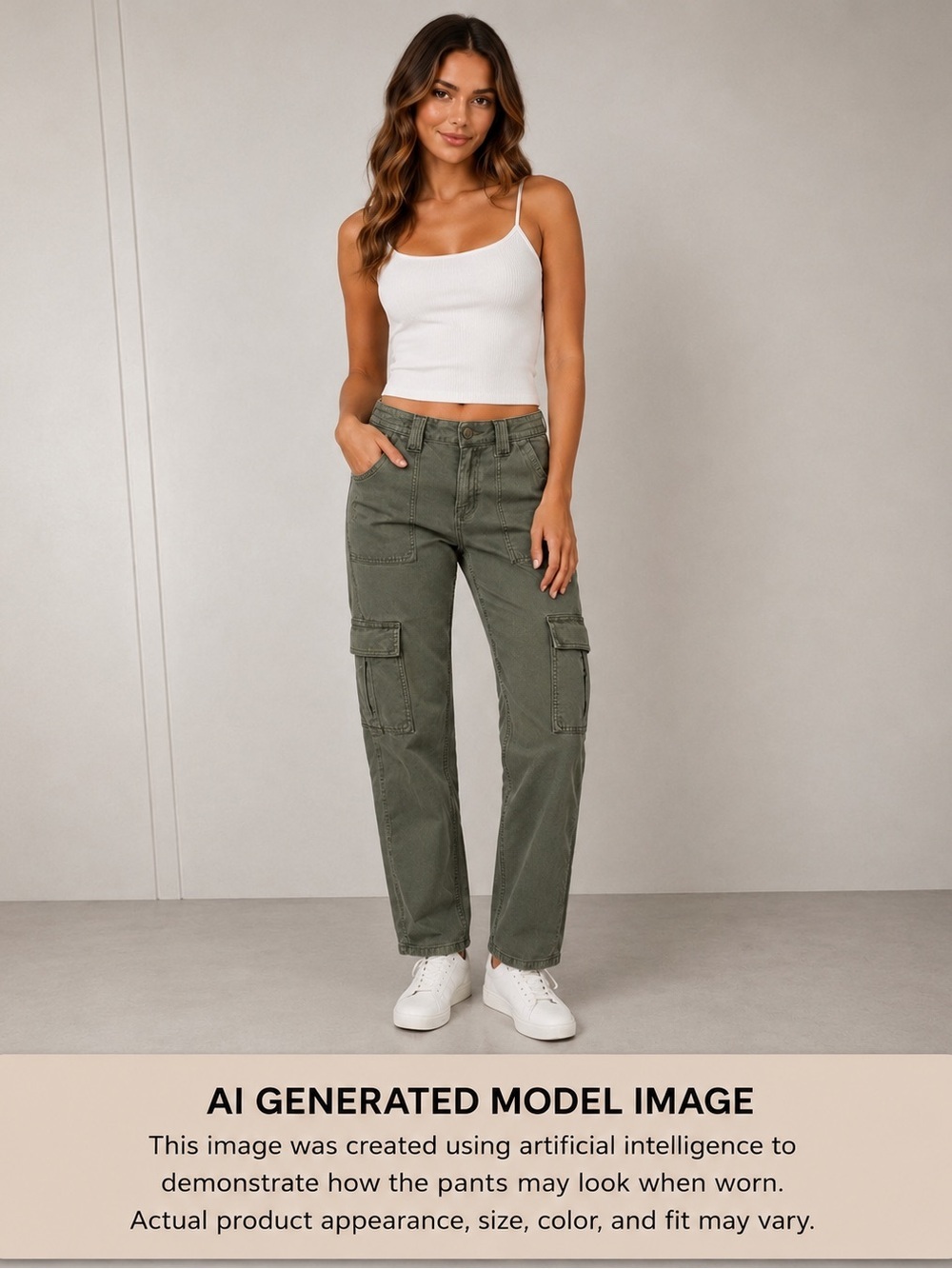American Eagle Stretch Olive Green Jeans Cargo Straight Leg Low Rise Size 0R